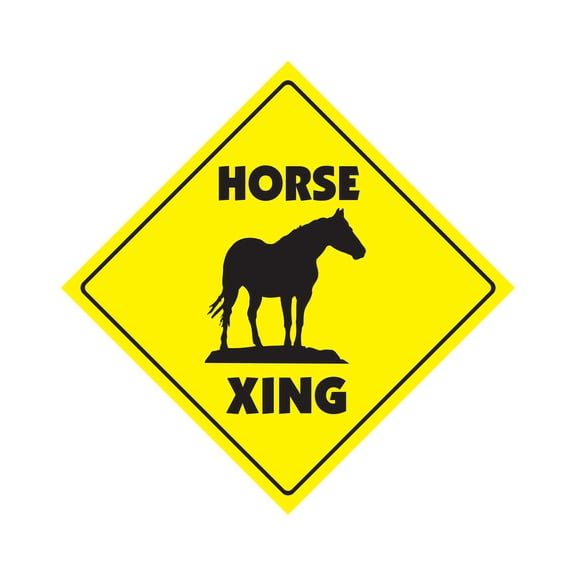 Horse Crossing Sign Zone Xing | Indoor/Outdoor | 20" Tall horses farm farmer rider riding lessons pony tack