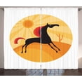 thumbnail image 1 of Ambesonne Horse Curtains 2 Panel Set, Abstract Animal Desert, 108" x 96", Multicolor, 1 of 3