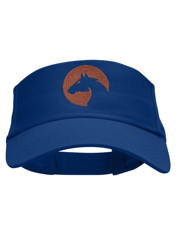 Horse Cutout Embroidered Cotton Twill Sun Visor - Royal OSFM