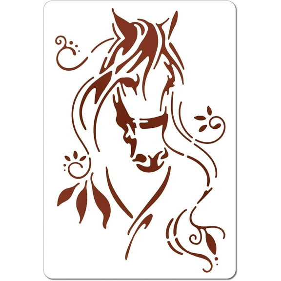 Horse Drawing Painting Stencils Plastic Rectangle Reusable Drawing Animal Templates