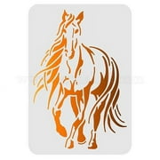 Horse Drawing Painting Stencils Templates Plastic Stencils Decoration Rectangle Reusable Stencils for Painting on Wood Floor Wall and Fabric