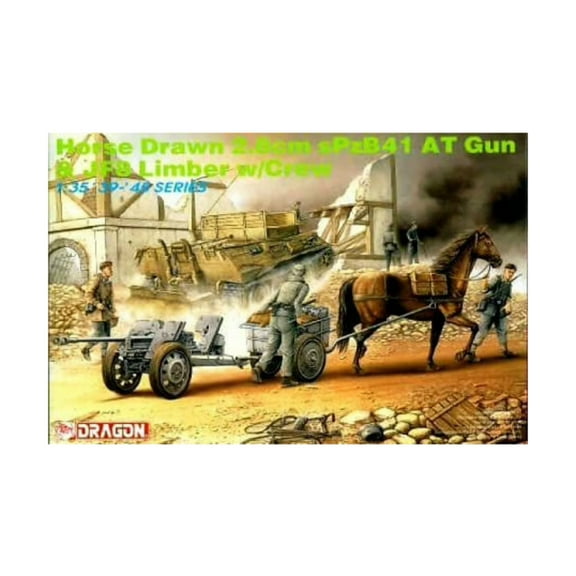 Dragon Models Horse-Drawn 2.8cm sPzB41 AT Gun & JF8 Limber w/Crew New