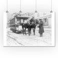 thumbnail image 1 of Horse Drawn Rail Car New York, NY Photo (36x54 Giclee Gallery Print, Wall Decor Travel Poster), 1 of 1