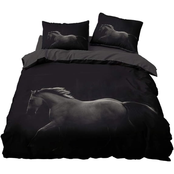 Horse Duvet Cover Set,Bedding Set for Kids and Adult, Home Decor,Twin Size