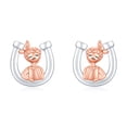 thumbnail image 1 of Horse Earrings S925 Sterling Silver Lucky Horseshoe Stud Earrings for Women Hypoallergenic Horseshoe Jewelry Horse Gifts for Her Daughter Birthday Anniversary, 1 of 5