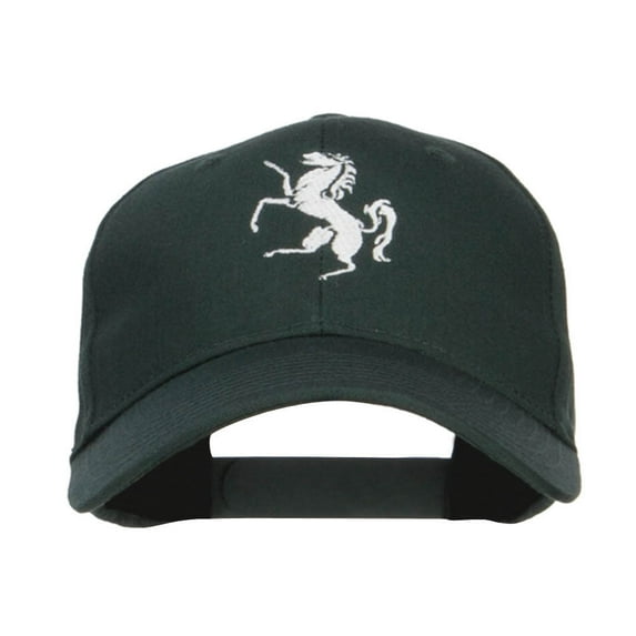 Horse Emblem Embroidered Low Profile Cap - Dk Green OSFM