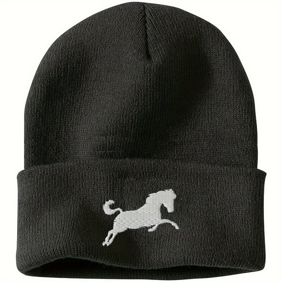 Horse Embroidered Knitted Hat Unisex