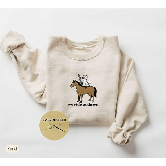 Horse Embroidered Sweatshirt,Western Sweatshirt,Cowboy Crewneck,Rodeo Embroidered,Embroidered Silly Goose Sweatshirt,Cute Animal Shirt