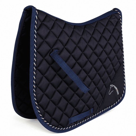 Horse English COB Quilted All Purpose Riding Square Saddle Pad Crystal Navy 72M01F