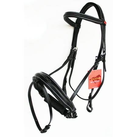 Horse English Padded Leather Adjustable Flash Bridle Reins Full 803442BKF
