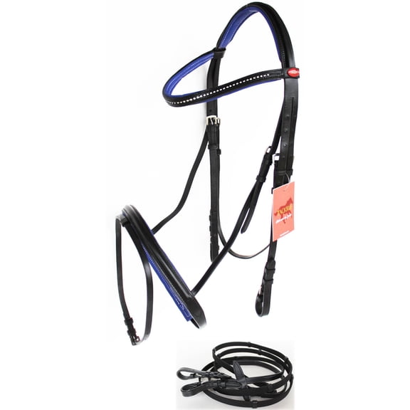 Horse English Padded Leather COB Riding Jumping Adjustable Bridle 803460NVC