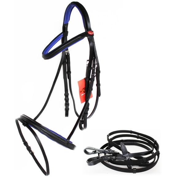 Horse English Padded Leather COB Riding Jumping Adjustable Bridle 803461NVC