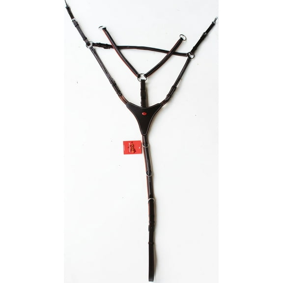 Horse English Padded Leather Riding Tack Fancy Raised Stitching Brown  Breastplate 803931CKC