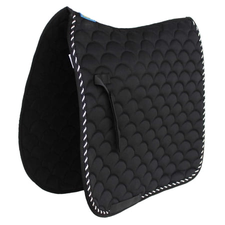 Horse English Quilted Contoured Dressage Trail Saddle Pad Black 7295BK