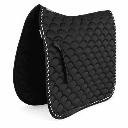 Horse English Quilted Contoured Dressage Trail Saddle Pad Black 7295BK