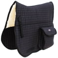 thumbnail image 1 of Horse English Quilted Faux Fur All-Purpose Saddle Pad Black w/ Pockets 72152BK, 1 of 4