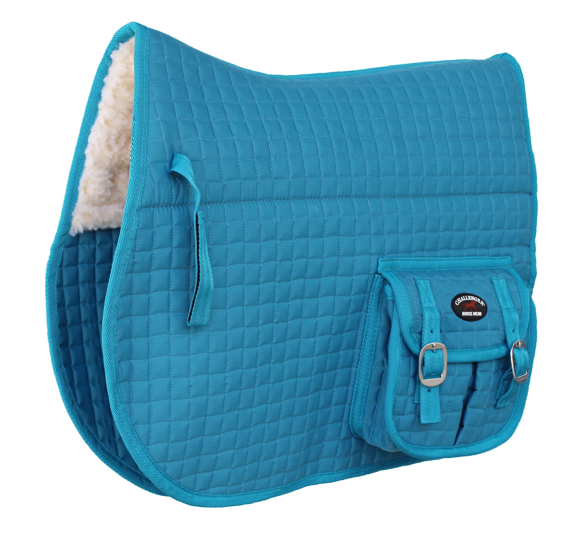 Circle Y Diamond R Fleece Pony Barrel Pad - Soft Navajo Woven Top For Horse Comfort