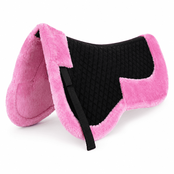 Horse English Quilted Half Pad Correction Wither Relief BLK Pink 12218PK