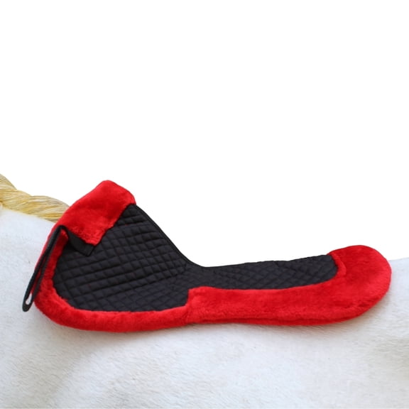 Horse English Quilted Half SADDLE Pad Correction Wither Relief Black Red 12218RD
