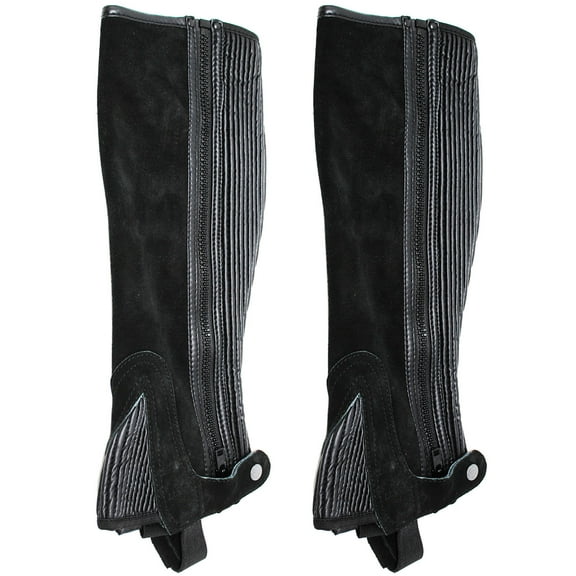 L Horse English Riding ADULT HALF CHAPS Suede Leather Equestrian 924F02