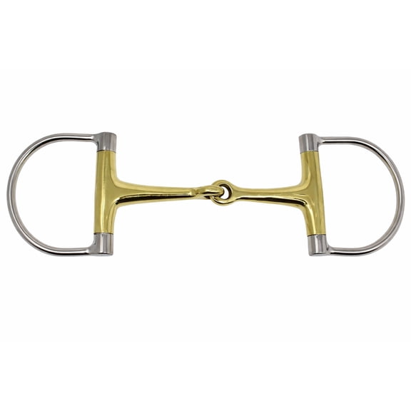 Horse English Western 5" Mouth D-Ring Snaffle Brass Horse Bit 35552B