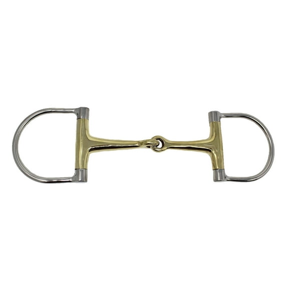 Horse English Western 6" Mouth D-Ring Snaffle Brass Horse Bit 35552E