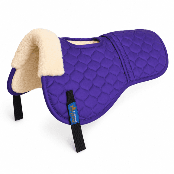 Horse English Western SADDLE Horse English Quilted Wither Relief Half Pad Faux Fur Purple 12228PR