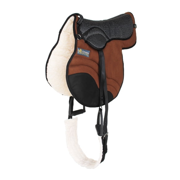 Horse English Western Trail Fleece Padded Adjustable Bareback Saddle Pad Brown 39TS05BR