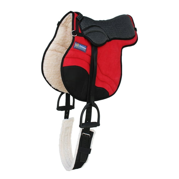 Horse English Western Trail Fleece Padded Adjustable Bareback Saddle Pad Red 39TS05RD