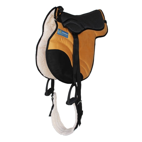 Horse English Western Trail Fleece Padded Adjustable Bareback Saddle Pad Tan 39TS05TN