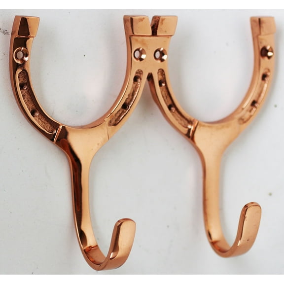 Horse Equestrian Horseshoe Home Decor 2-Hook Wall Mount in Copper Finish 6758CU