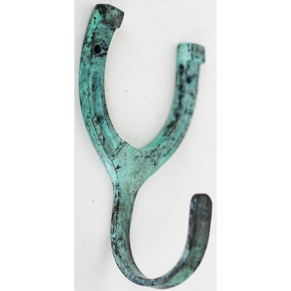 Horse Equestrian Horseshoe Home Decor Wall Mount Hook in Patina Finish 6757PT