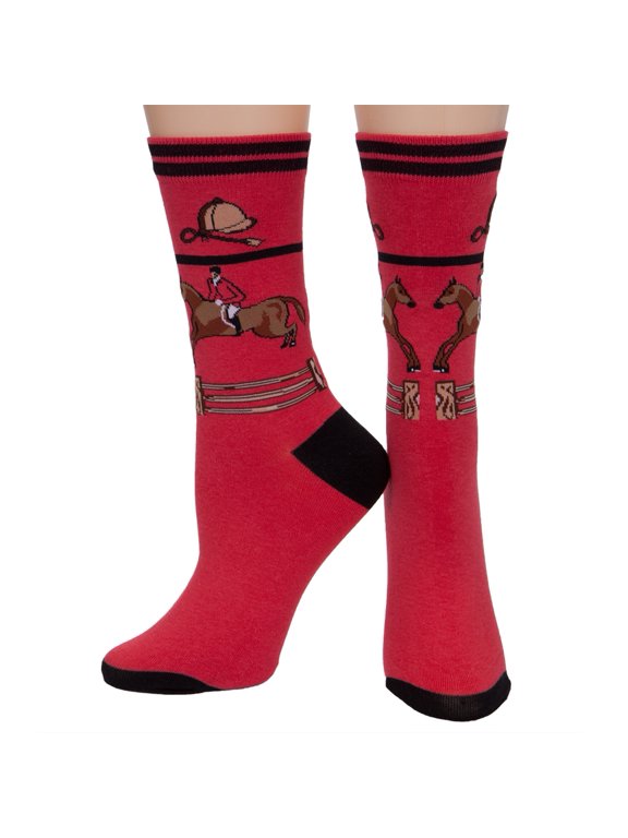 Horse Equestrian Red Women's Socks