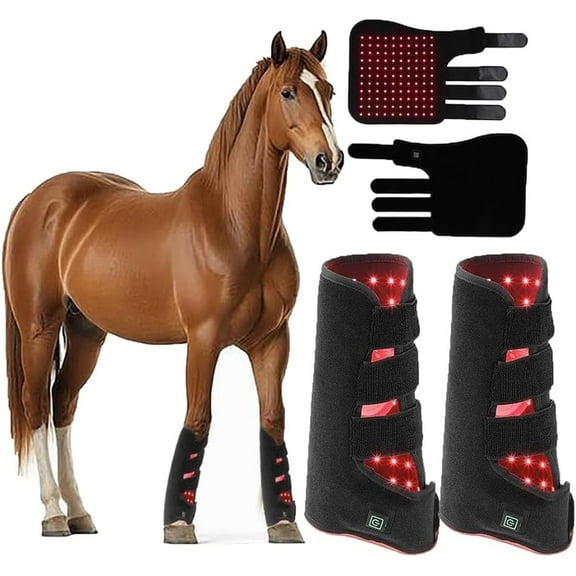 Horse Equine Red Light Therapy Boots, LED Red Light Therapy Device, with 110 High-Brightness Lamp Beads, for Horse Legs Muscle Pull Recovery Therapy(1 pc)