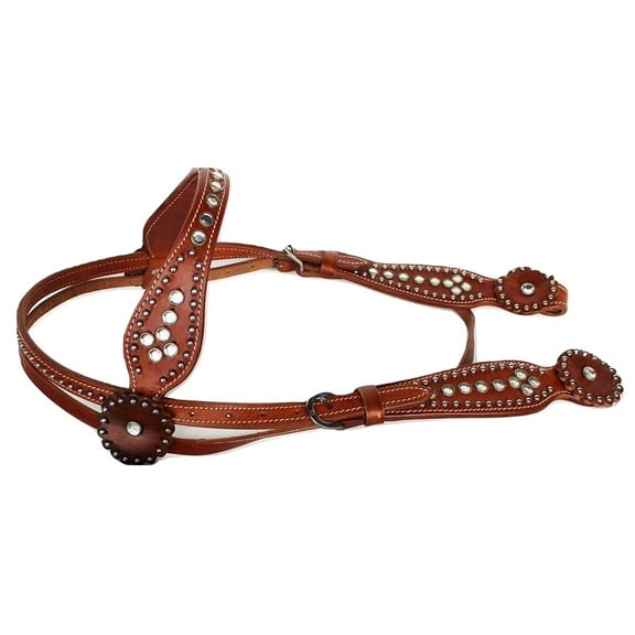 Horse Equine Show Tack Bridle Western Leather Rodeo Headstall Breast Collar 8554