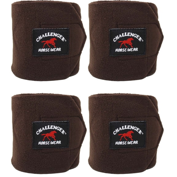 Horse Equine Tack Set of 4 Soft Fleece Grooming Leg Polo Wraps Brown 95R11