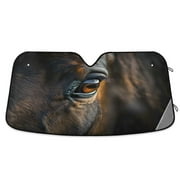 Horse Eyes Car Windshield Sun Shade Foldable Car Front Window Visor Heat and UV Protection 53x23.5