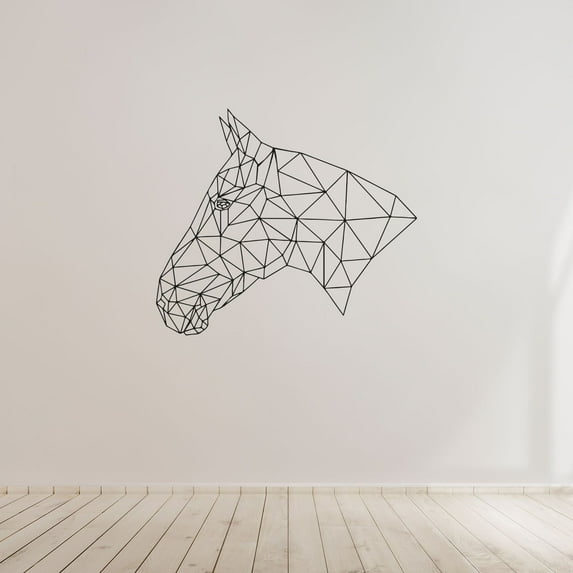 Horse FAce Aztec Pattern Silhouette Stallion Mare Aztec Living Room Decor Vinyl Wall Art Wall Sticker Wall Decal Cowboy Cowgirl Farm House Wall Decoration Home Room Décor Design Size (6x10 inch)