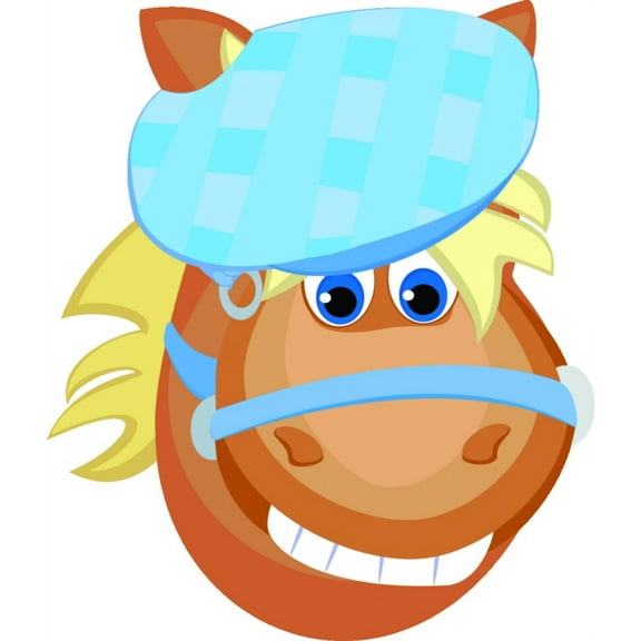 Horse Face Animal Picture Art - Kids Boys And Girls Room - Peel & Stick Sticker - Vinyl Wall Decal Size : 12 Inches X 18 Inches