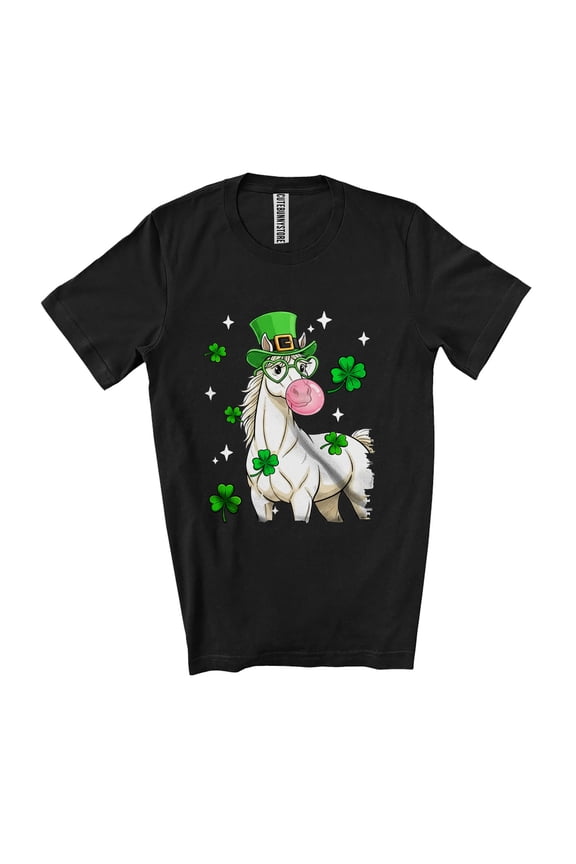 Horse Face Bubble; Humorous St. Patrick's Day Irish Lucky Shamrock; Farmer Unisex T-Shirt