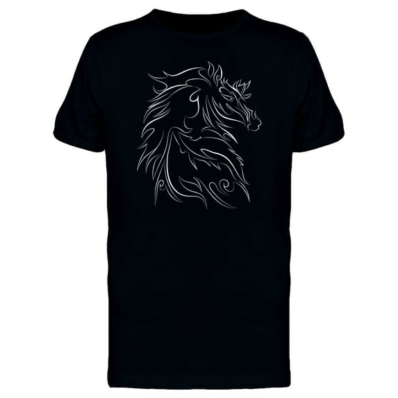 Horse Face In Tattoo Style T-Shirt Men -Image by Shutterstock, Male 3X-Large