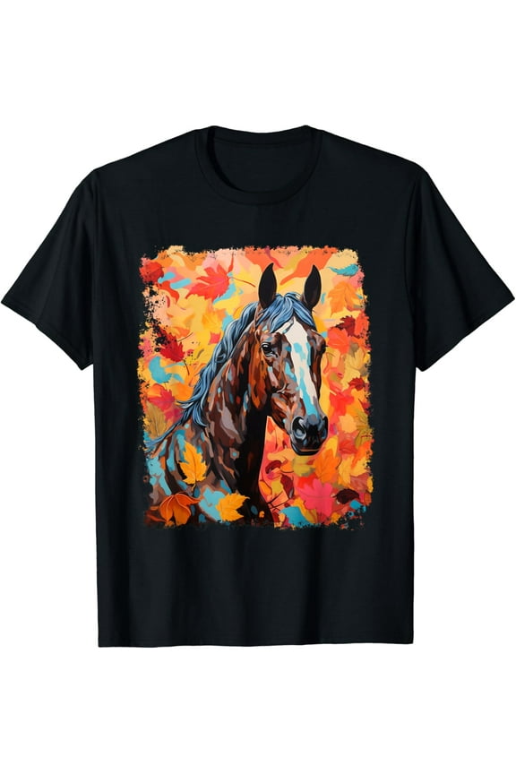Horse Fall Season Fashion Clothes Color T-Shirt