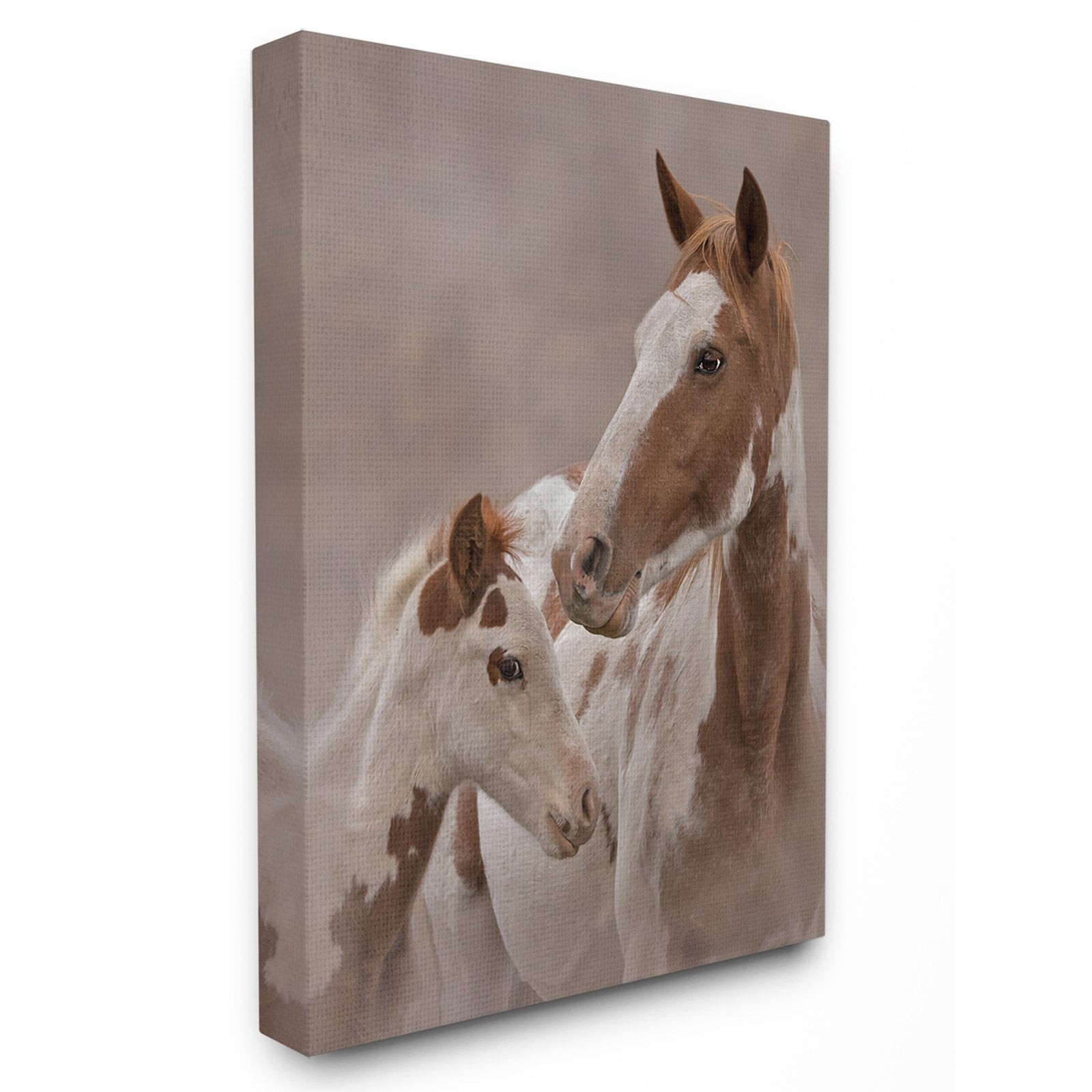 Horse Family Photograph Oversized Stretched Canvas Wall Art, 24 x 1.5 x 30