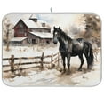 thumbnail image 1 of Horse Farmhouse Dish Drying Mat Microfiber Kitchen Pad Large Counter Absorbent Dish Mats Drainer Rack 18"x24", 1 of 7