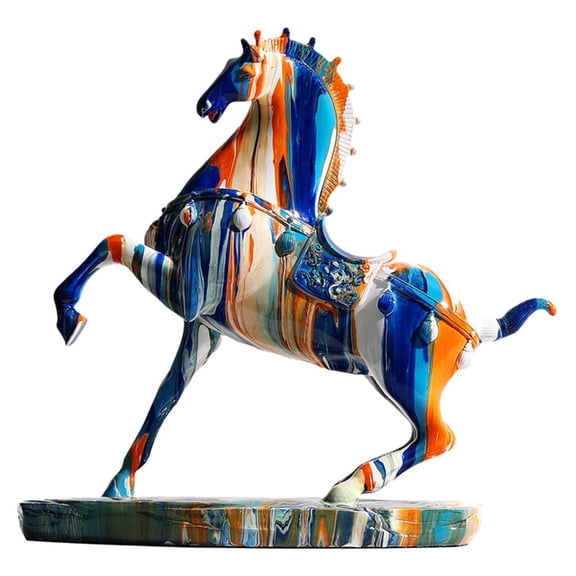 Horse Figures Collectable Resin Statue Living Room Desktop TV Cabinet Adornments Accs Holiday Housewarming Artwork Gift