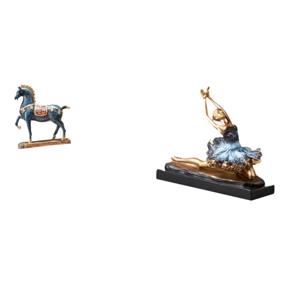 Horse Figurine Ballet Dancer Statue Resin Collectible Sculpture Artistic Standing Decor for Home Restaurant Fireplace