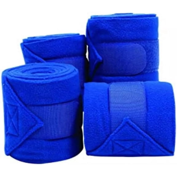 MT Horse Fleece Polo Leg Wraps Set Of Four, Blue
