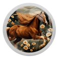 thumbnail image 1 of Horse Fluorescent Glow-in-the-Dark Drawer Pulls: 4-Pack Round Knobs with Screws - Ideal for Cabinets, Wardrobes, and Dressers - Unique Furniture Decor - Enhance with Door Knobs, 1 of 6
