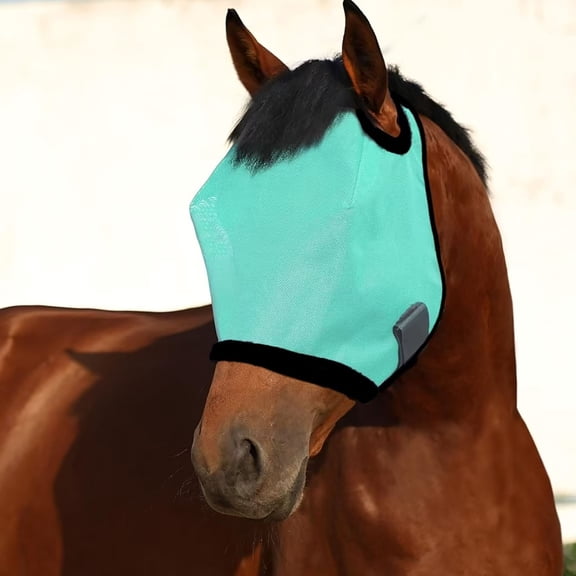Horse Fly Bonnet Full Face Fine Mesh Fly Mask UV Protection Breathable Horse Face Cover for Pasture Turnout, Trail Riding, Stable Use & Horse Comfort Enhancement