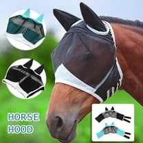 Horse Fly Mask with Ears, Breathable Mesh Horse Head Protection, Detachable Ears, Stretchable Skin-Friendly Fabric, Lightweight & Tear-Resistant, Horse Eye Shield for Comfortable All-Day Wear